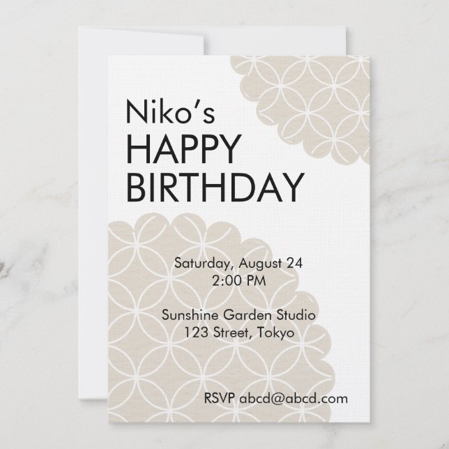 Convite Beige Shippo Editable Invitation Template (Frente)