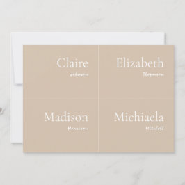 Convite Beige Weding Place Card DIY