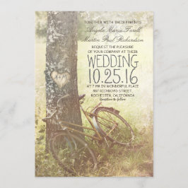 Convite Beija-flor-do-coração e casamento com a bicicleta