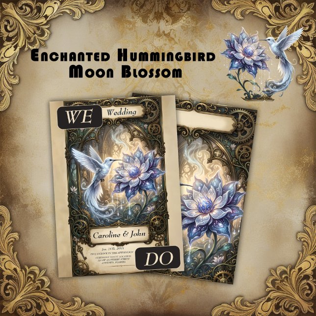 Convite Beija-flor Enfeitiçado & Flor da Lua. (Criador carregado)