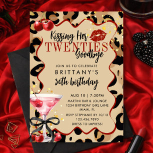 Convite Beijando Meus 20 Anos de Adeus Glam Martini 30º An