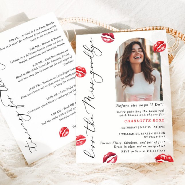 Convite Beije a Senhorita Tchau Último Beijo para a Senhor (Criador carregado)