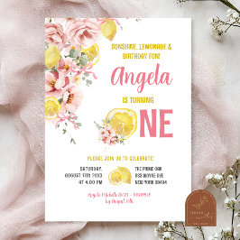 Convite Beije Floral Limão Doce Um Primeiro Aniversário