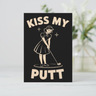 Convite Beije Meu Putt Retro Vintage 1940 Amantes de Golfe