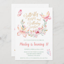 Convite Beijos-Borboletas e Desejos de Aniversário, Qualqu
