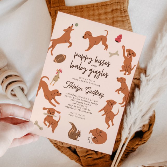 Convite Beijos e Chá de fraldas de Brisos de Bebê (Criador carregado)