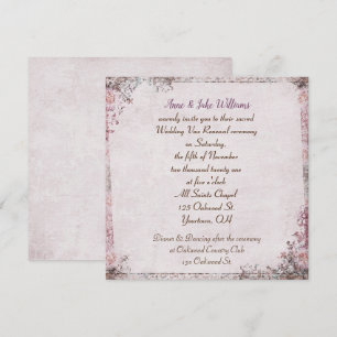 Convite beira floral antiquado da renovação do voto de