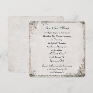 Convite beira floral antiquado da renovação do voto de