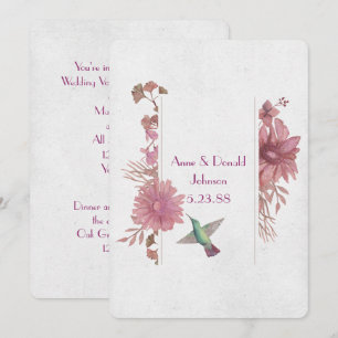 Convite Beira Renovação-floral do voto com colibri