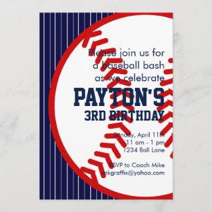 Convite Beisebol Aniversário