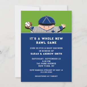 Convite Beisebol, Bebê Shower