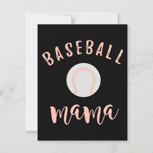 Convite Beisebol Mama | Mãe Amor Baseball (Frente)