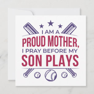 Convite Beisebol Ordenado Mãe Eu Rezo Antes Que Meu Filho 