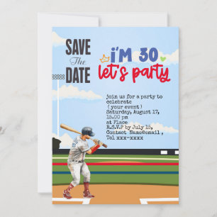 Convite Beisebol, salve a festa do aniversário de 30 anos