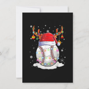 Convite Beisebol Santa Hat Reindee Natal Luzes Engraçadas