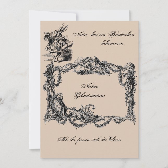 Convite Bekanntgabe zur Geburt – Geburtskarte (Frente)