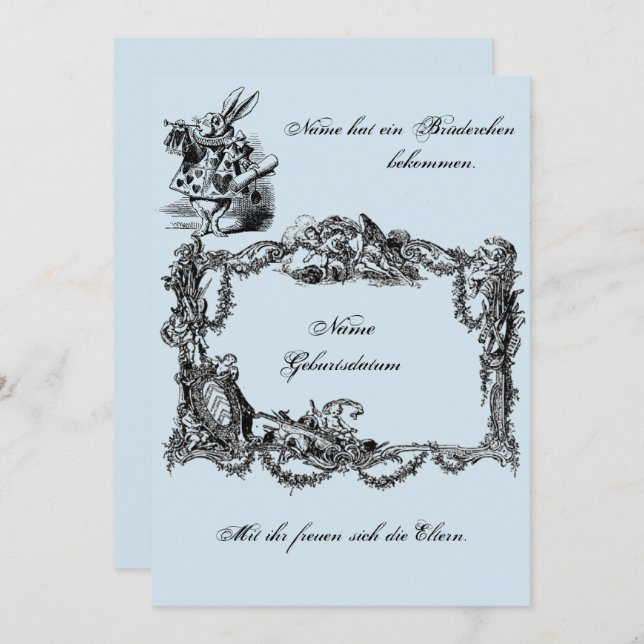 Convite Bekanntgabe zur Geburt – Geburtskarte (Frente/Verso)