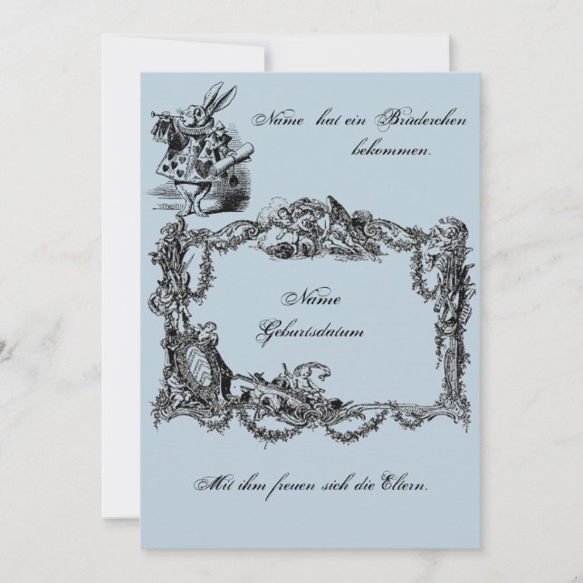 Convite Bekanntgabe zur Geburt – Geburtskarte (Frente)