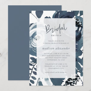 Convite Bela Bridal Azul e Branca Brunch