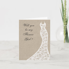 Convite Bela Burlap, você será minha namorada?