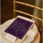 Convite Bela Casamento de Ameixas e Cinzas<br><div class="desc">Com um fundo de ameixa,  os detalhes do seu casamento estão dentro de um quadro quadrado de cinza. O texto também está escrito em cinzas. Fácil de preencher modelos faz com que a personalização seja uma tarefa fácil. Faça seu pedido hoje mesmo!</div>