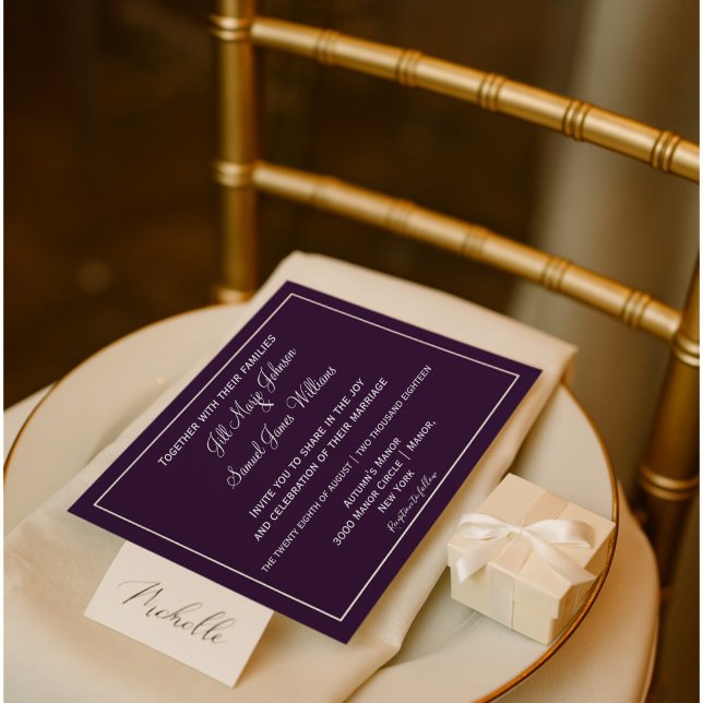 Convite Bela Casamento de Ameixas e Cinzas (Criador carregado)