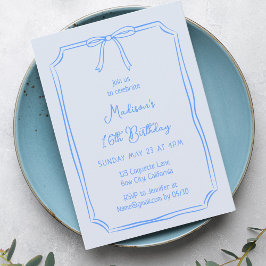 Convite Bela Coquete Arco Desenhado Mão Branca Aniversário