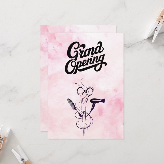 Convite Bela Cor d'Água Rosa Salão Grande Abertura (Frente/Verso In Situ)