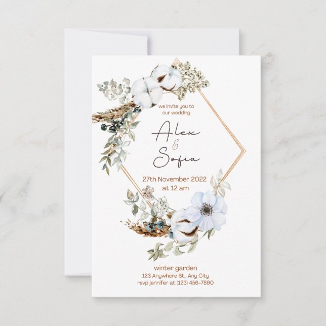 Convite bela design para o dia especial (Frente)