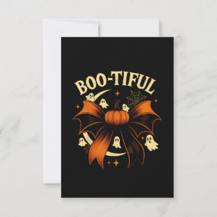 Convite Bela e Divertida Abóbora com Laço de Halloween Coq