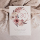 Convite Bela festa de aniversário de 30 anos de Blush Boho<br><div class="desc">Belo Convite de festas Boho Blush aniversário de 30 anos Veja nossa coleção para muitos mais convites e itens correspondentes Também disponíveis como um convite para download digital.</div>