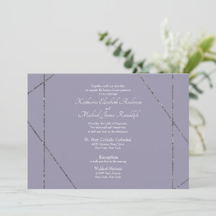 Convite Bela Foto de Lavanda Elegante Casamento
