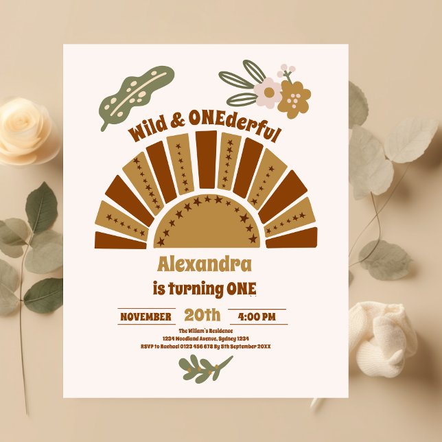 Convite Bela natureza e primeiro aniversario maravilhoso (Criador carregado)