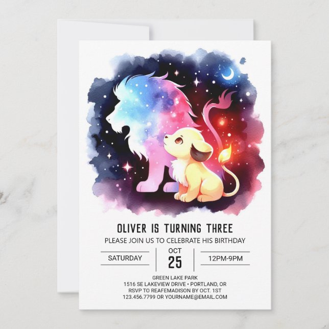 Convite Bela Noite de Leão Personalizado (Frente)