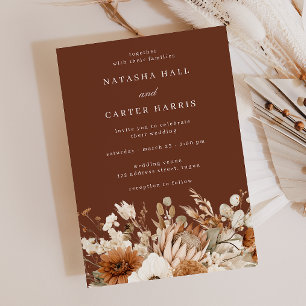 Convite Bela Noiva Boho Ricas Flores Casamento