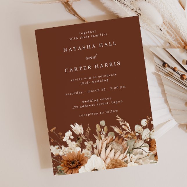 Convite Bela Noiva Boho Ricas Flores Casamento (Criador carregado)