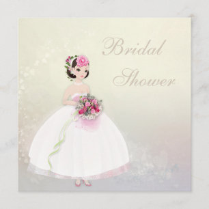 Convite Bela Noiva Corações Românticos Chá de Panela