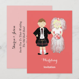 Convite Bela Noiva e Tema de Casamento Escocês do Groom