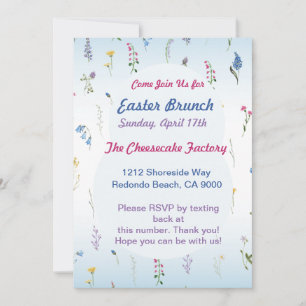 Convite Bela Páscoa de flor selvagem morena Brunei