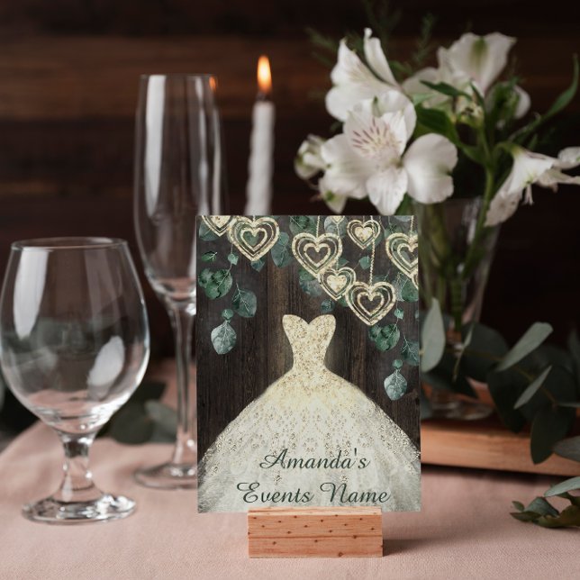 Convite Bela Roupa de Noiva de 16 Anos de Idade Verde Rúst (Criador carregado)