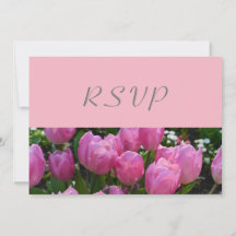 belas flores de tulipa rosa RSVP festa de casament