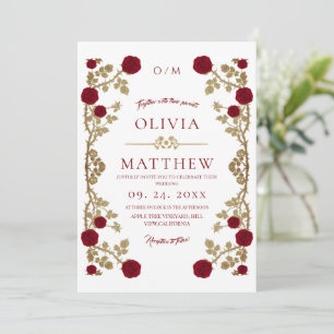 Convite Beleza e a Besta Boho Rosa Vinha Casamento