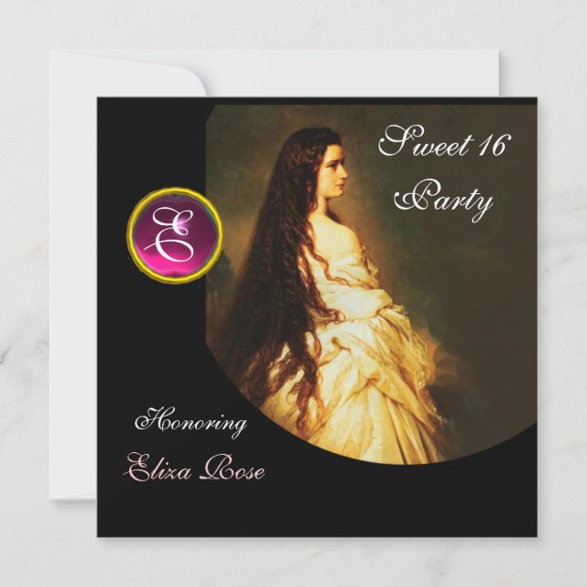 CONVITE BELEZA ETERNA,DOCE 16,PINK,PRETO,DANO BRANCO (Frente)