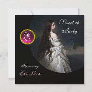 CONVITE BELEZA ETERNA,DOCE 16,PINK,PRETO,DANO BRANCO