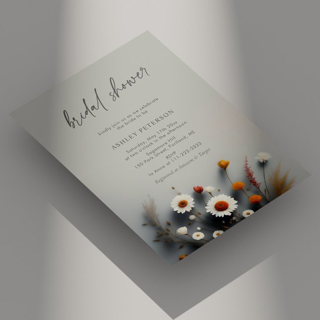 Convite Beleza florescente: Chá de panela de flor selvagem (Personalized Blooming Beauty: Wildflower Bridal Shower Invitation)