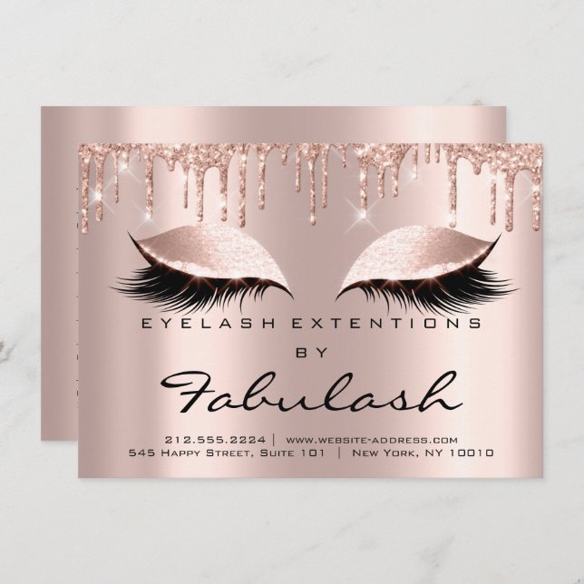 Convite Beleza Lash Extension Aftercare Instruction Spark (Frente/Verso)