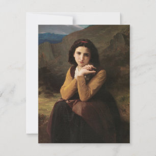 Convite Beleza Reflettiva (Mignon Pensive) 1869 Bouguereau