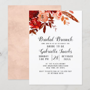 Convite Beleza Rústica Floral Boho Chic Brunch de Noiva
