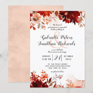 Convite Beleza Rústica Floral Drop Aquarela Casamento