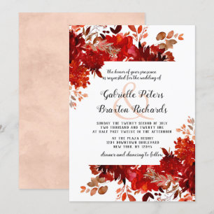 Convite Beleza Rústica Floral Quadrada Moldura Casamento